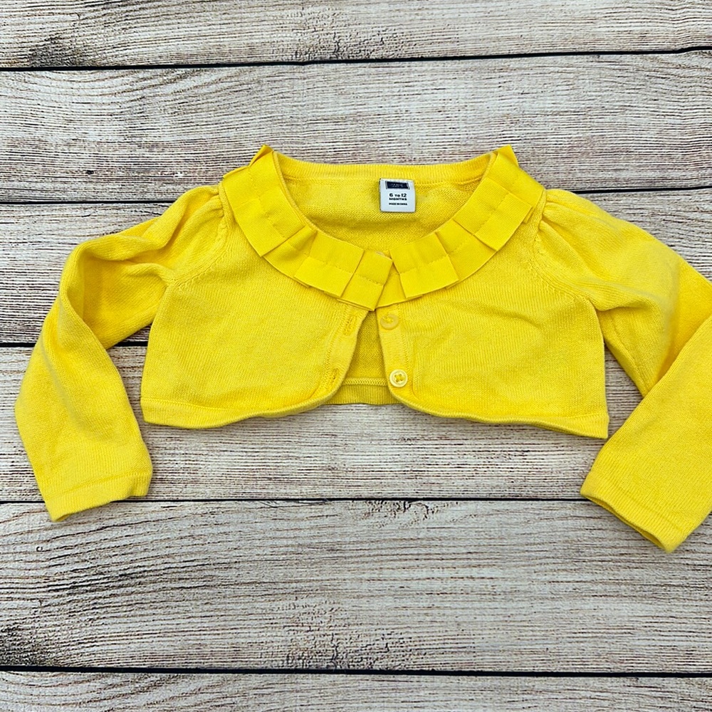 Janie and Jack Yellow Half Sweater Size 6-12 M
